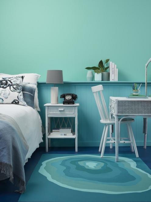 For true blue fans, going all out with aqua in a bach bedroom is an epic idea for creating an...