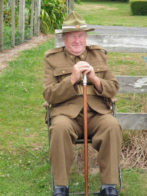 Vernon Ballance in the uniform he wore to salute the protest convoy in February. NZDF has no...
