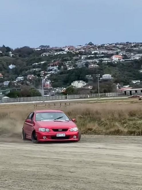 A social media post shows a Ford driving at high speed in the Forbury Park track on Saturday....