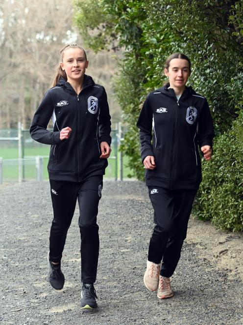 Zara Geddes (left) and Catherine Lund at the Caledonian Ground on Tuesday before heading to...