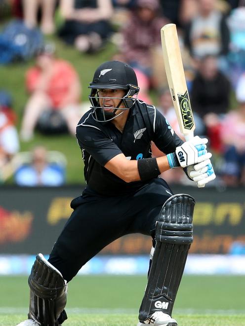 Ross Taylor looks for a run during the third match of the ODI series between New Zealand and...