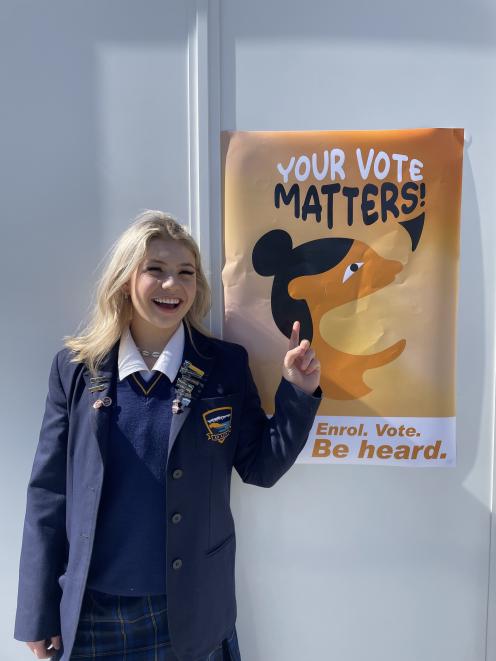 Queenstown teenager Frida Rylev has won a competition encouraging young people to vote. PHOTO:...