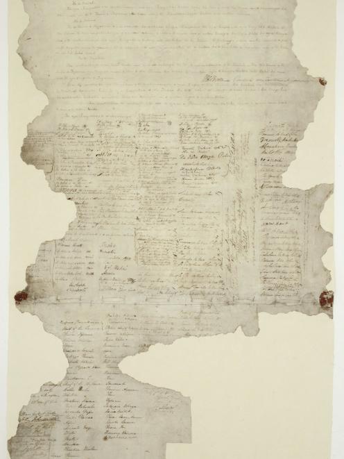 Part of the Treaty of Waitangi. PHOTO: ODT FILES