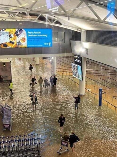 Flooding at Auckland Airport on Friday night. PHOTO: SUPPLIED