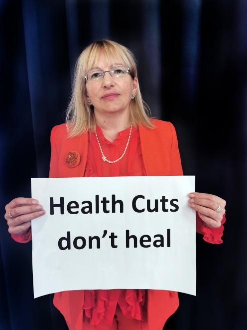 Presenting a message to the Government is Dunedin deputy mayor Sophie Barker. PHOTO: CAS SAUNDERS