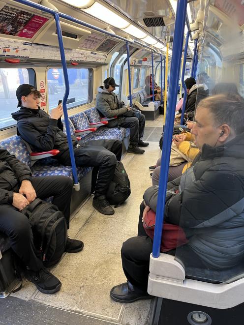 Not many masks in evidence on this Piccadilly Line service.