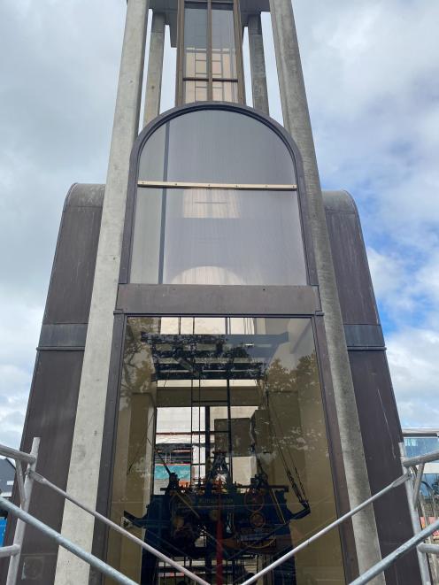 Contractors have installed a temporary window until a new safety glass window can be sourced....