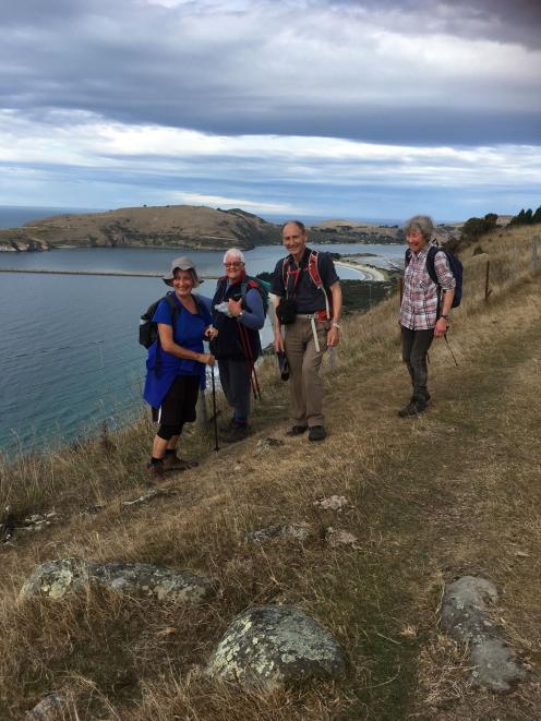 Dunedin 60+ Club Hikers group members (from left) Diane Bartlett, Anne Stratford, Trevor Webb,...
