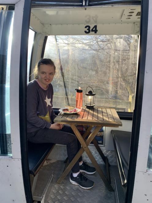 Queenstown’s Louise Wright inside her new favourite snack spot, former Skyline Gondola cabin No...