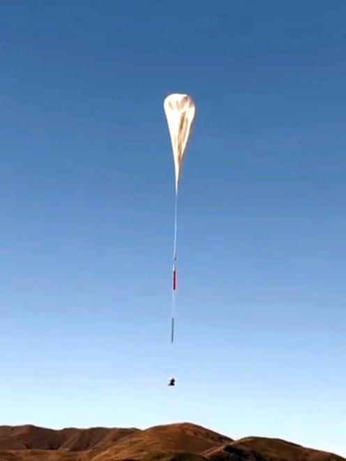 NASA's first launch of its super pressure balloon rises above Wanaka Airport last month. PHOTO:...