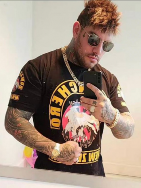 Former Rebels MC Christchurch gang member Jarrad Singer wears his new gang colours after he...