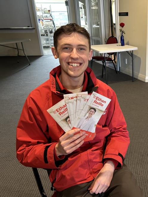 Labour candidate for Waitaki Ethan Reille after his campaign meeting in Cromwell on Saturday....