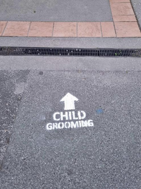 Graffiti painted outside the Queenstown Lakes District Library. PHOTO: QLDC