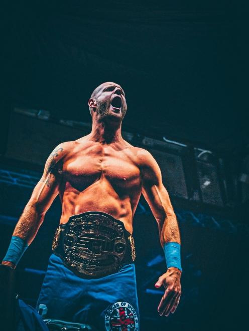 SPW co-founder and professional wrestler Marc Perry, ‘Hooligan Marcus Kool’ in the ring, when he...