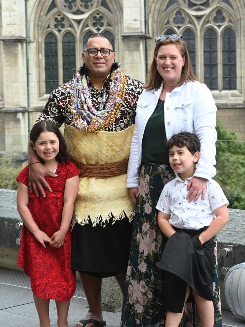 Tonga-born Manase Kaufusi with his wife Eloise and children Addilyn, 7, and Mateo, 5. PHOTO:...