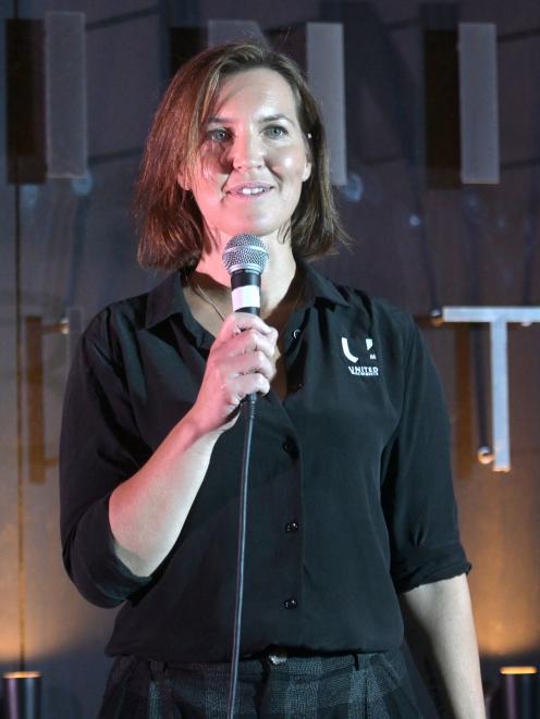 Sarah Ramsay speaks at a New Zealand Hi-Tech Awards function held at United Machinists in April...