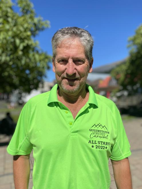 In his Queenstown Cricket Carnival garb — a secondary schools’ cricket tournament he founded....