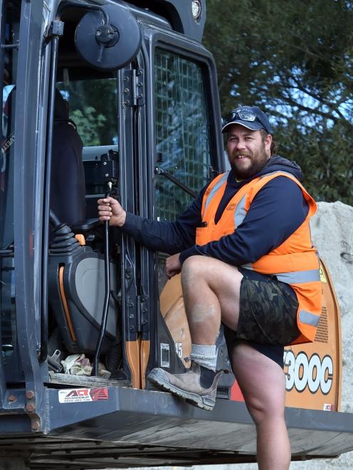 Three-time national excavator operator of the year Troy Calteaux (36) gets ready to practise his...