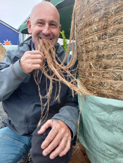 Orepuki farmer and inventor Grant Lightfoot displays his winning entry in the Southern Rural Life...