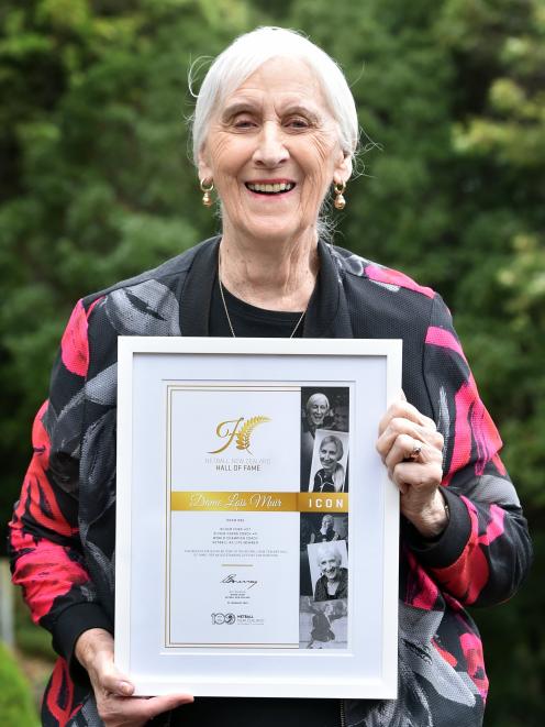 Lois Muir was inducted into the Netball New Zealand hall of fame on Saturday. PHOTO: PETER MCINTOSH
