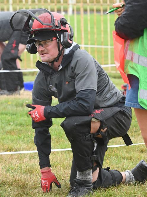 Thomas Slee, of Nightcaps Young Farmers, competes in the agri-sports section of the FMG Young...