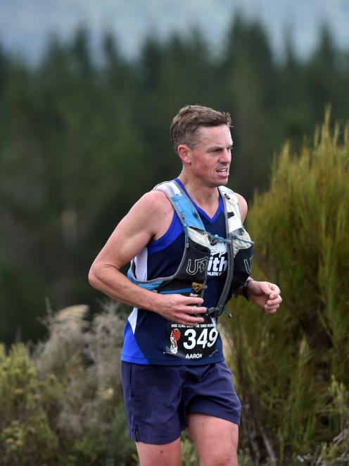 Putting in the hard yards is Aaron Eyles, of Dunedin. PHOTO: PETER MCINTOSH