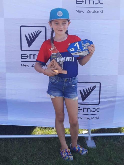 Isla Reid, 7, was crowned New Zealand UCI 8 girls champion at the BMX NZ nationals in Havelock...