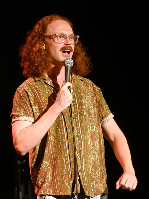 Australian comedian Nick Robertson performs.