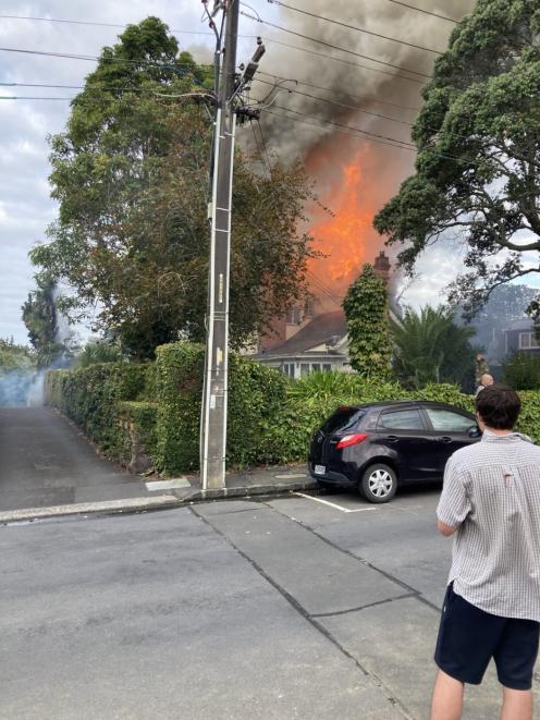 The fire at City Garden Lodge could be seen across the city. Photo: supplied
