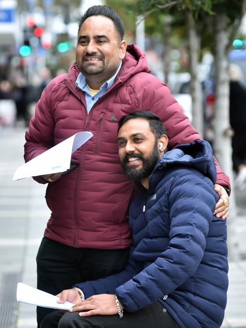Otago Punjabi Trust members Narindervir Singh (left) and Lucky Singh helped organise the...