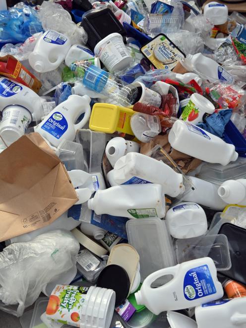 The number five recycling bin Packit had at the Dunedin central New World collected a range of...
