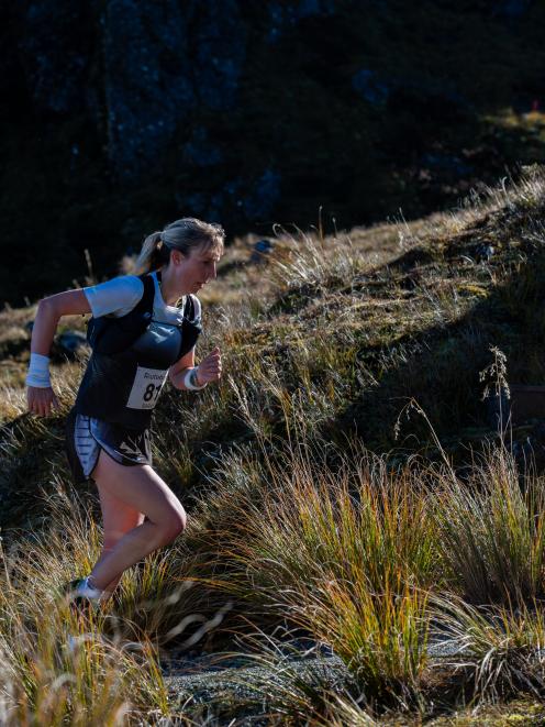 Sarah Douglas clambers her way to victory. PHOTO: ROUTEBURN CLASSIC / MICHAEL BECKMANN