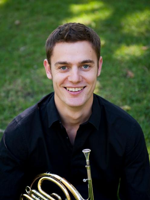 NZSO principal French horn Samuel Jacobs is looking forward to his first outing with the Dunedin...