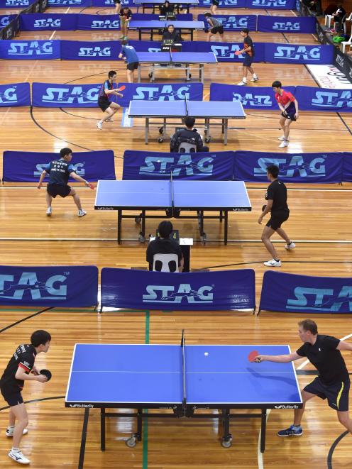 Action from the South Island championships at the Edgar Centre at the weekend. PHOTOS: PETER...