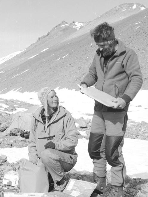 One of many excursions together  ... Otago geologist and science editor Ms Forsyth, left, with...