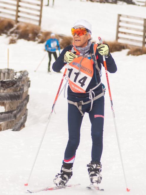 Mary Lee competes in the 42km Merino Muster ski race at Snow Farm in 2022.PHOTO: THE SUN FILES