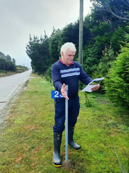 Awarua Bay Rd resident Ray Ruffell believe council is picking on him and wife Trish about their...