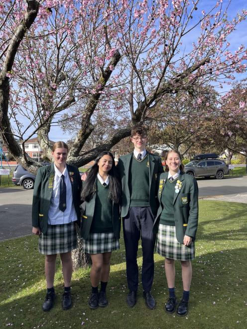Bayfield sports leaders (from left) Georgie McEwan, Hannah Pickett, Liam Elder and Lily Calder.