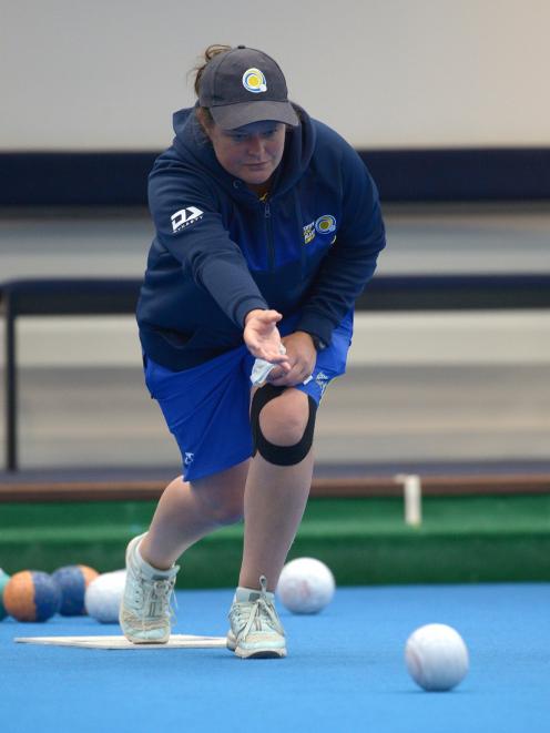 Sarah Scott in action yesterday. Photo: Gregor Richardson