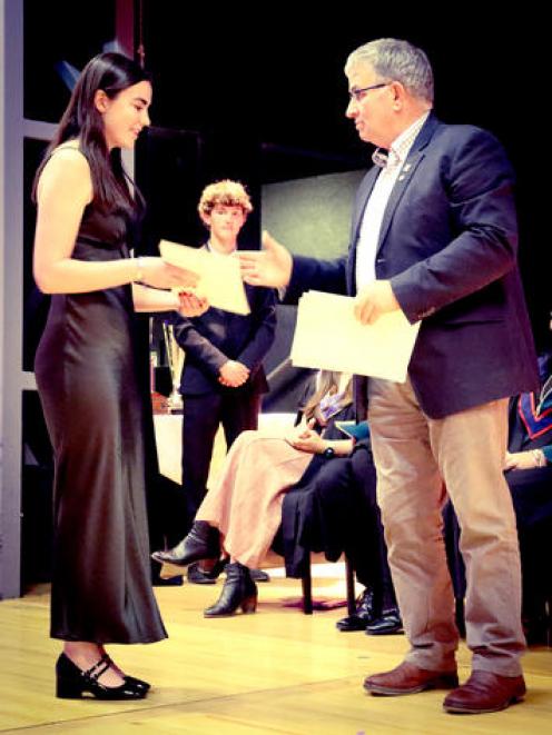 Lucy McMillan receives an award. Photo: Supplied