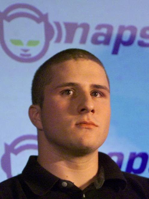 Napster founder Shawn Fanning addresses a press conference in San Francisco in early 2001. PHOTO:...