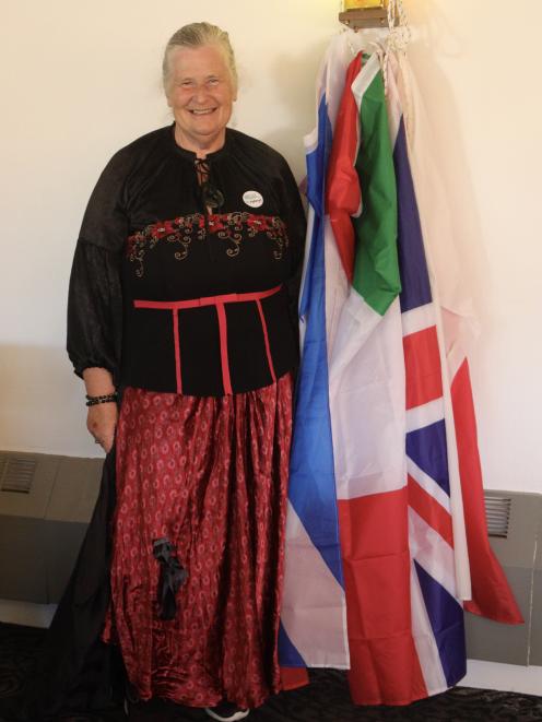 Researcher Katherine Bennie in Polish period costume at a celebration dinner in the Haast...