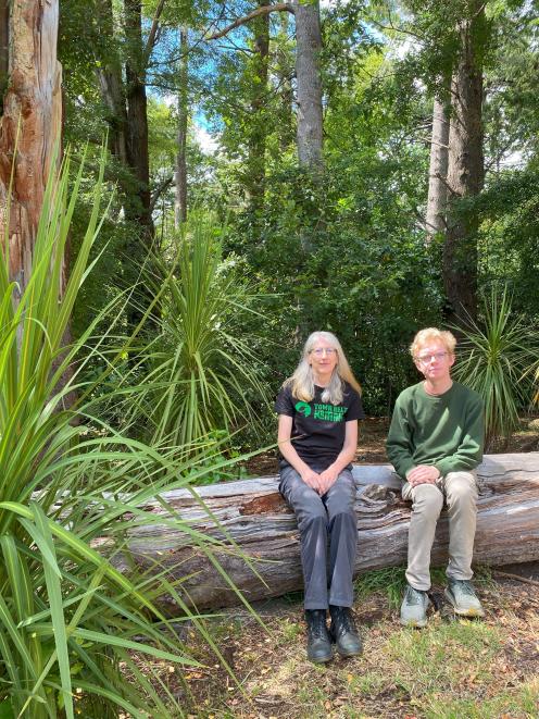 Town Belt Kaitiaki senior education co-ordinator Dr Maureen Howard and student leadership team co...