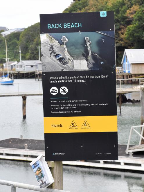 Signs have gone up at wharves limiting the size of crafts that can berth there.