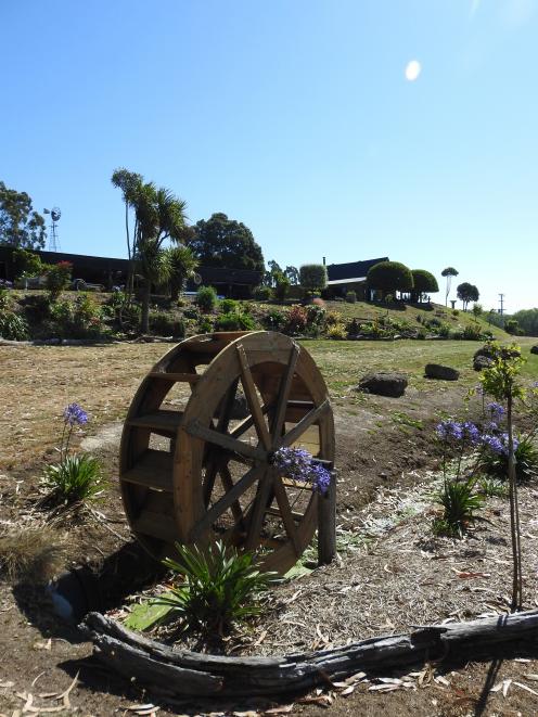 A water wheel has been made by a family member.