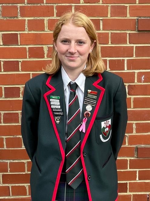 Kaikorai Valley College sports prefect Mackenzie Dinnissen.