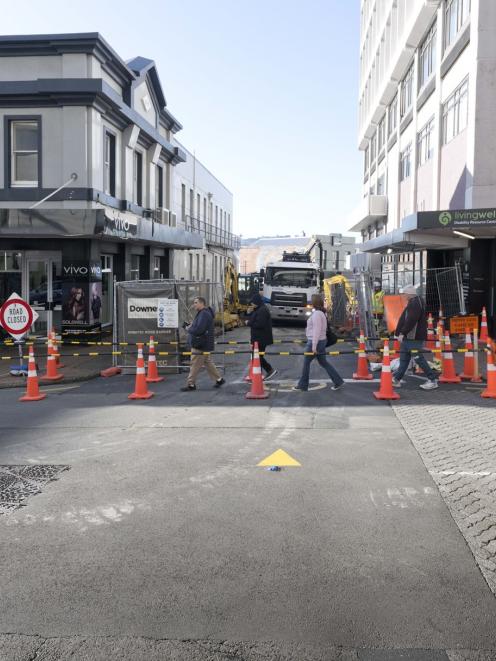 Proposed rainbow crossings no longer fit within a budget for upgrading Bath St in Dunedin,...