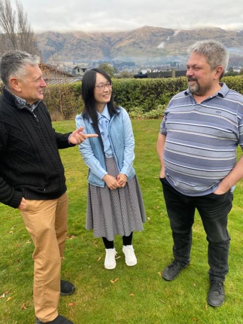 In Wanaka are (from left) Mark Stirling, Ting Wang and Boris Baeumer. Photo: Supplied