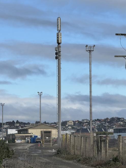 A 5G cell tower at the KiwiRail property near Eden St, Oamaru. PHOTO: ANDREW ASHTON