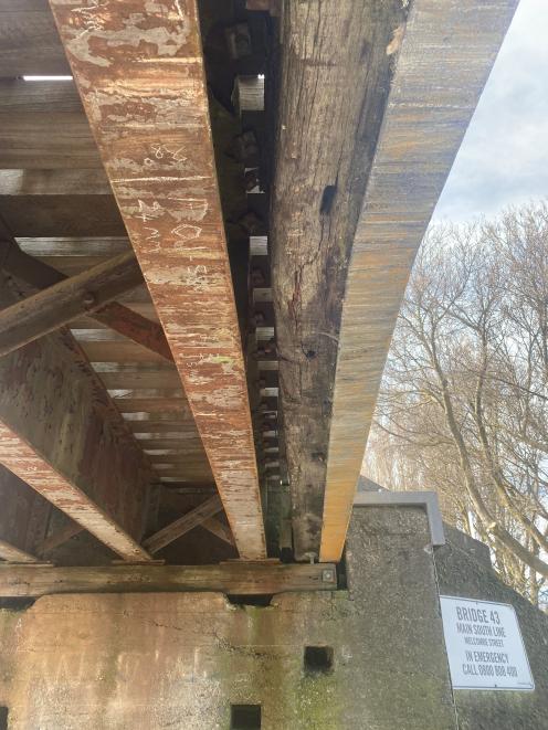 The Tinwald viaduct damage. PHOTO: JONATHAN LEASK/LDR
